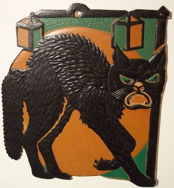 Beistle black cat die cut cutout 1933